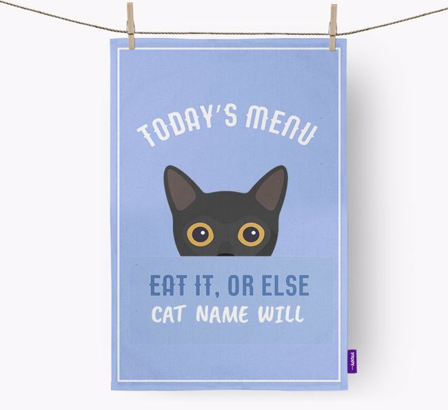 'Eat It, Or Else {dogsName} Will' - Personalized {breedFullName} Dish Towel